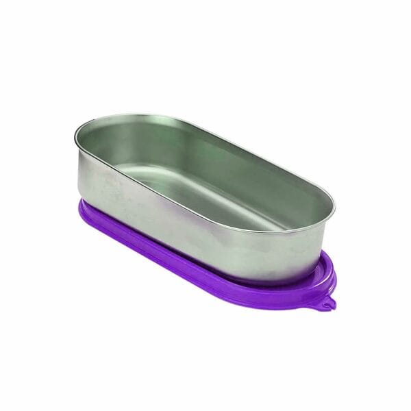 Signoraware Flat Stainless Steel Oval Container-650ml | Violet