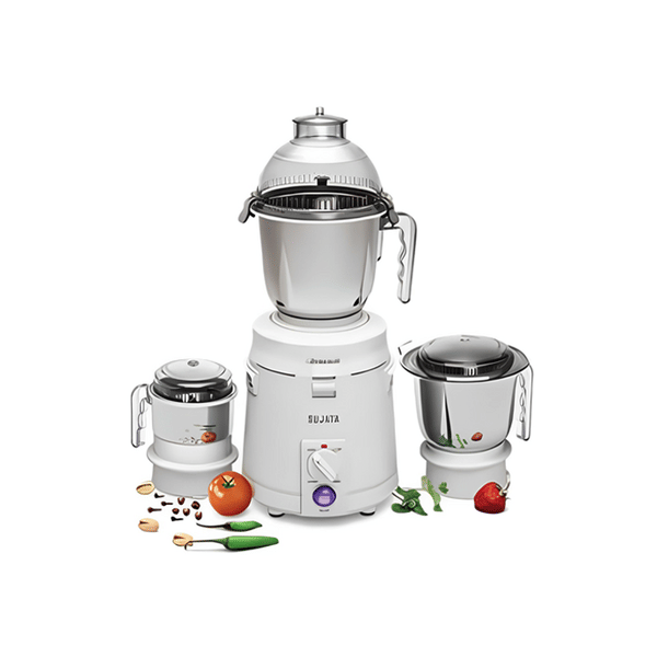 Sujata Mixer Grinder Dynamix 900W | 3 Jars, Powerful Performance, White | Efficient Grinding for Indian Kitchen
