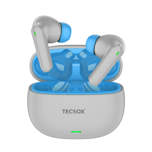 Tecsox Audio X Wireless Earbuds| IPX| 40hrs Best Low Latency TWS| Bluetooth Headset (Grey, True Wireless)