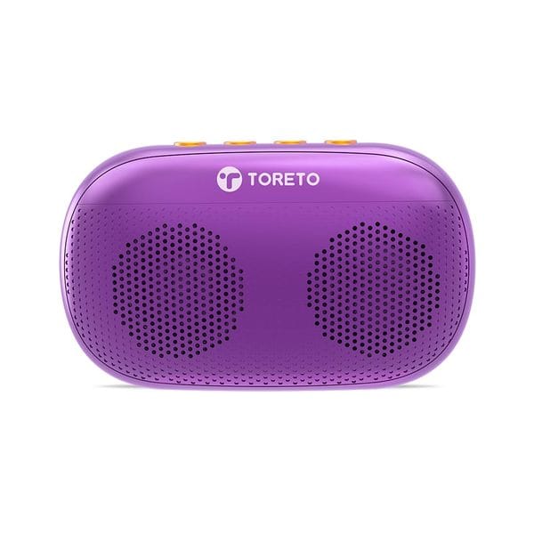 Toreto Bang Mini 6W Dual Audio Drivers TWS Portable Bluetooth 5.0 Speaker, Fast Charging Long Play Time & Type C Charging Cable Included (Lilac)