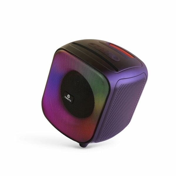 Toreto Party Pulse Wireless Portable Bluetooth Party Speaker| Dynamic Running RGB Light| 60Watt Signature Deep Bass Speaker | AUX, TF, TWS, USB Support | HD Sound| with Wireless Karaoke Mic