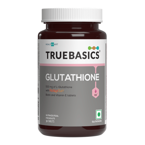 TrueBasics Glutathione (30 Tablets) | With Nutroxsun, Biotin & Vitamin E | For Healthy & Youthful Skin
