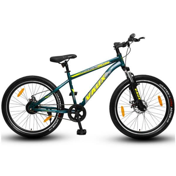 Vaux Falcon Cycle for Men 27.5 inch with Front Suspension, Disc Brake Cycle for Age Group 13+ Years, Single Speed MTB Cycle with Hi-Ten Steel Frame, Double Alloy Rims & 27.5×2.40 Nylon Tyres(Blue)