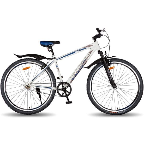 Vaux Ibex 29T MTB Cycle For Men with Front Suspension & V-Brakes, Single Speed Mountain Bicycle For Adults With Hi-Ten Steel Frame, Double Alloy Rims & Ralson Tyres, Age Group 15+Years(Matte-Blue)