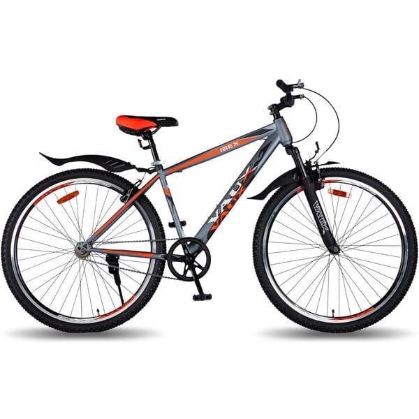 Vaux Ibex 29T MTB Cycle for Men with Front Suspension & V Brakes, Single Speed Mountain Bicycle for Adults with Hi Ten Steel Frame, Double Alloy Rims & Ralson Tyres, for Age Group 15+ Years