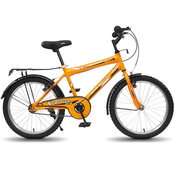 Vaux Plus 20T Cycle for Boys with Carrier, Cycle for Kids for 5-8 Years Age with Hi-Ten Steel Frame, V-Brakes, Alloy Rims, Ralson Tubular Tyres, Bicycle for Kids with Height 3ft 6inch+ (Orange)