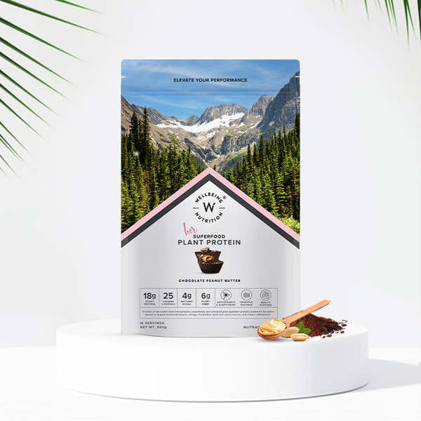 Wellbeing Nutrition Her Superfood Plant Protein, Chocolate Peanut Butter, 500 gm