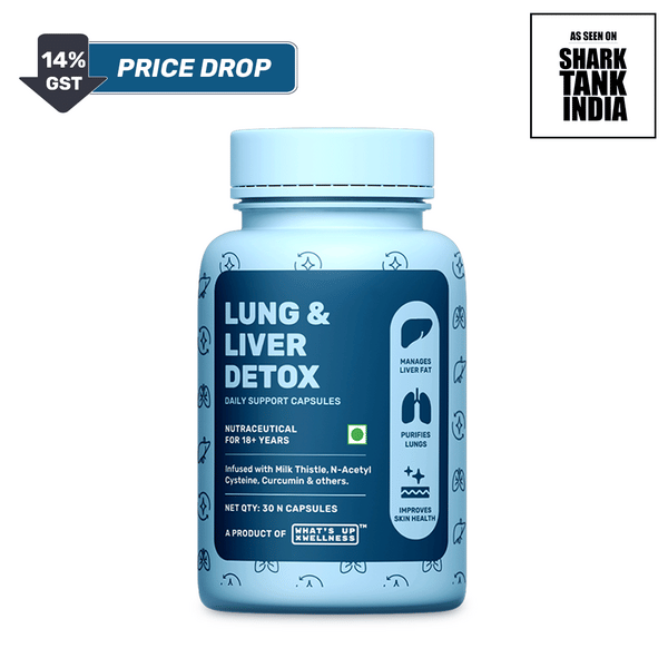 What’s Up Wellness Lung & Liver Detox Supplement Capsules with Milk Thistle and N-Acetyl Cysteine, For Fatty Liver, 30 Capsules