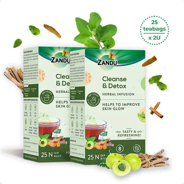 Zandu Cleanse & Detox Herbal Infusion (25 Tea Bags)(Pack of 2)