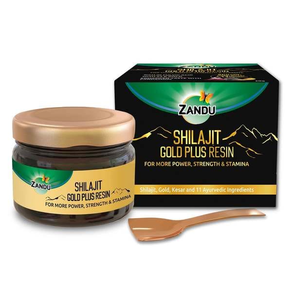 Zandu Pure Shilajit Gold Plus Resin 20g for Power, Strength & Stamina (Scientifically Proven)
