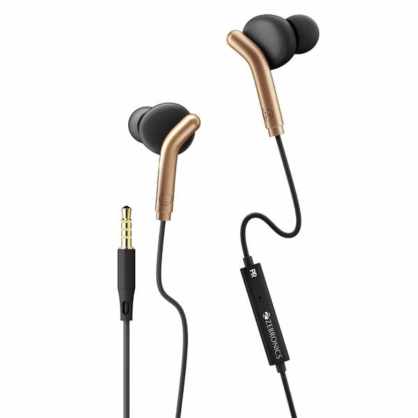 ZEBRONICS Bro 3.5Mm Wired in Ear Earphones-Black + Gold