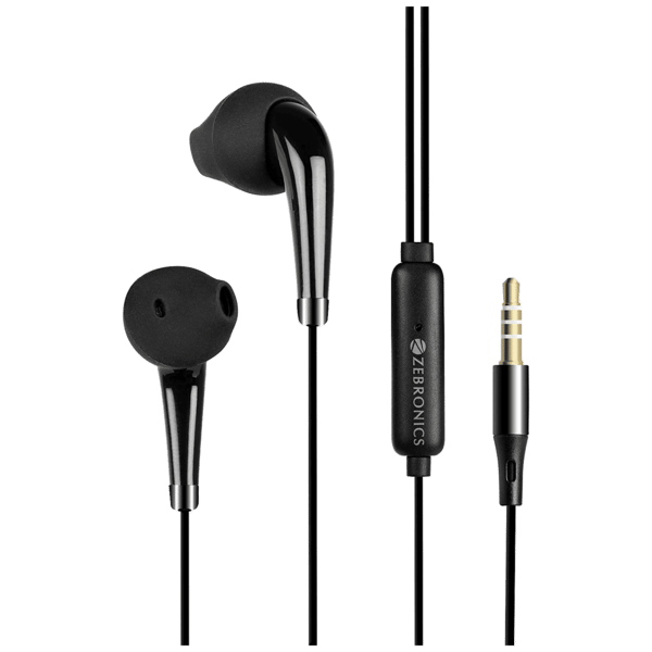 Zebronics Calyx Wired Earphone with Mic (In Ear, Black)