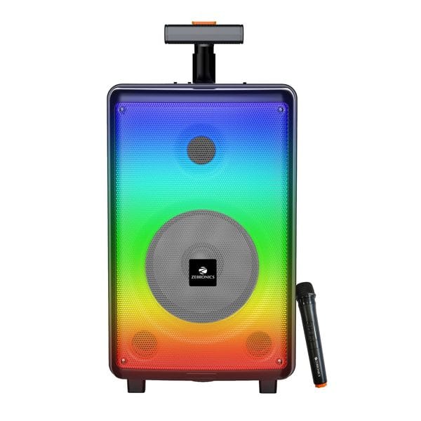 Zebronics Thump 250 24 Watts Rms, Trolley Speaker With Bluetooth 5.0, Rgb Lights, Usb, Msd, Aux Input, Mic In, Fm Radio And Stylish Design