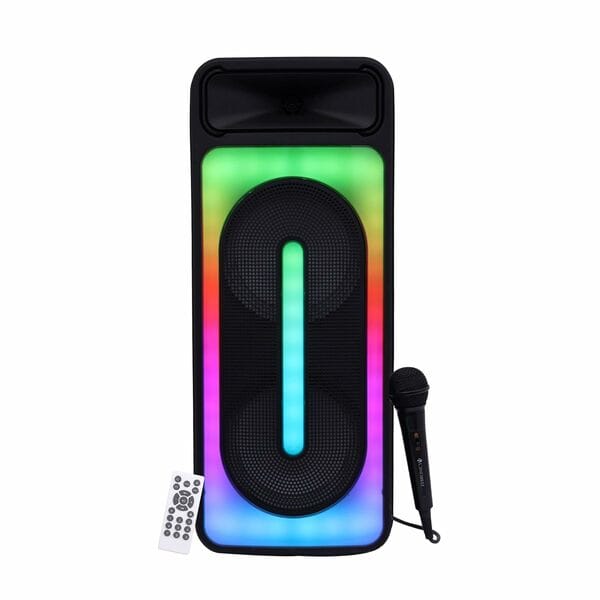 ZEBRONICS Thump 450 Portable Bluetooth 5.0 Speaker with 40W Output, USB, mSD, AUX, FM, TWS, RGB LED with Control Button, LED Display, Included Wired Mic, 10h* Backup