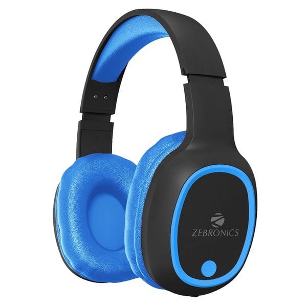 Zebronics Thunder Bluetooth 5.3 Wireless Over Ear Headphones With 60H Backup, Gaming Mode, Dual Pairing, Enc, Aux, Micro Sd, Voice Assistant, Comfortable Earcups, Call Function