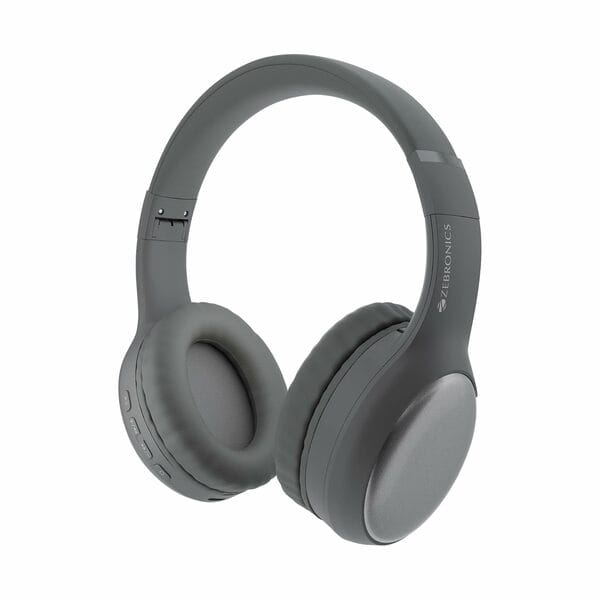 ZEBRONICS Thunder Max Bluetooth Over Ear Headphone with 120*Hrs Playback, 3 EQ Modes, 40mm Bass Driver, Fast Charging, Gaming Mode, Dual Pairing, BT v5.4, AUX, Metallic Finish
