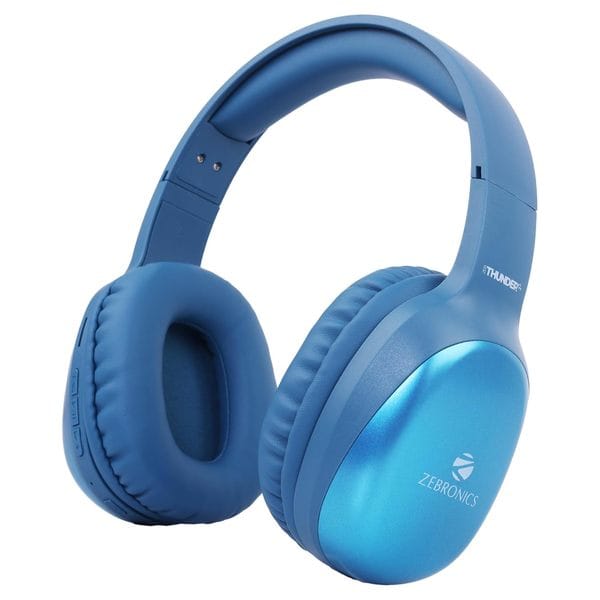 ZEBRONICS Thunder Pro Wireless Over Ear Headphone with Dual Pairing, Gaming Mode, Enc, Bluetooth, Call Function, Aux, Micro Sd, Voice Assistant, Bass, Up to 60H Backup
