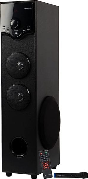 ZEBRONICS ZEB-BT505RUCF 50W Tower Speaker with Triple Drivers, Supporting Bluetooth v5.1, USB, AUX in, FM Radio, Wireless Mic